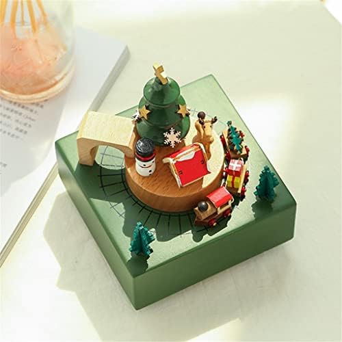 קרוסלת עץ לקיוביה קופסת מוסיקה לחג המולד ילדה ילדה קטנה ילדה יום הולדת מתנה ריהוט לבית קישוטי