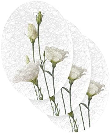 פרח ורד לבן אלזה ספוגים טבעיים של מטבח תאית ספוג למנות שטיפת חדר אמבטיה וניקיון ביתי, שאינו