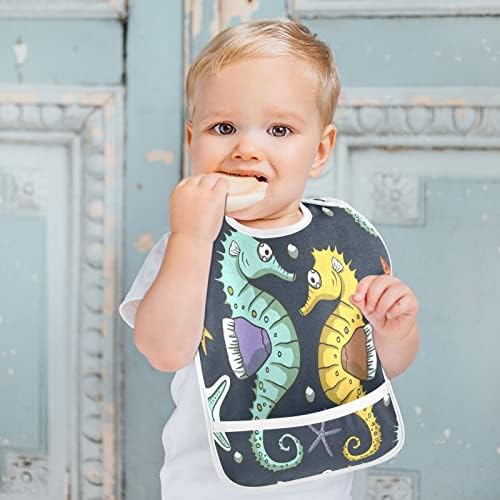 Emelivor Seahorse Seawfish Bibs Baby Baby for Boary Boy Heding Bibs Bibs Attrent Dible For For Ething Boys