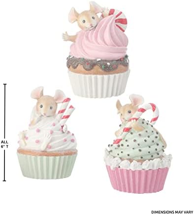 Regency International 6 Cupcake שרף עם עכבר 3 מגוון