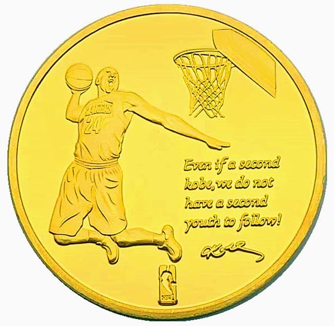 שחקן כדורסל אמריקאי קובי מצופה זהב מטבע זיכרון NBA מטבע שיניים פיות מטבע מדליית כוכב אגדי