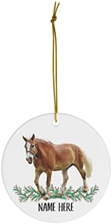 סוס האפלינגר מצחיק מתנות שם מותאם אישית 2023 קישוטים לעץ חג המולד מעגל קרמיקה