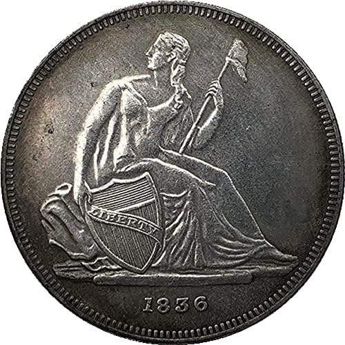 העתק מטבע זיכרון מצופה כסף מצופה 1836 מטבע אמריקאי עתיק עתיק כדי להנציח מטבע הנצחה המעודן והמשמעותי של מטבע הנצחה