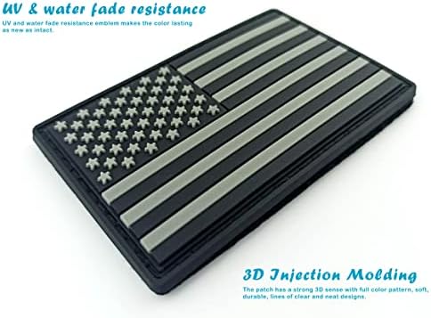 QQSD שחור אמריקאי ארהב דגל אמריקאי טלאי ארהב טלאי צבאי טקטי - טלאי אטב וו של PVC, 2 חבילה