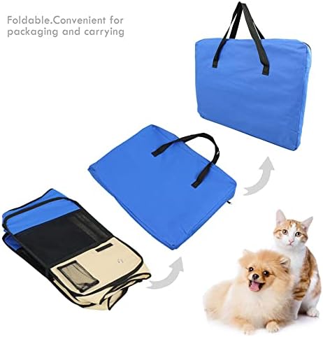 JESPET 36 Playpens Playpens, כלב נייד כלב רך מלונה עם תיק נשיאה לחתולי גורים חתולים חתולים, כחול