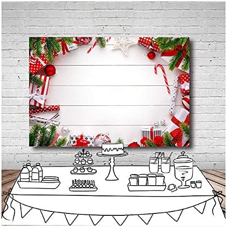 מסיבת חג המולד לבן לוח עץ חג המולד פעמוני מתנה בוקה צילום תפאורות 7 * 5 רגל ויניל חג המולד שמח רקע תמונה