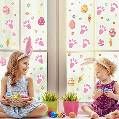 צילום כרטיסי פסחא ארנב טביעת רגל חדר ילדים קישוט עצמי דבק טפט קריקטורה קריקטורה צבע ביצי צנון קיר קישוט