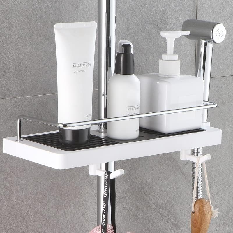 מדף אחסון לשירותים MNB פשוט ללא חור מוט מקלחת מוט מקלחת מגש אחסון מקלחת רב-פונקציונלי