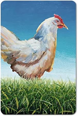 שלט מתכת וינטג 'חיות חוות חווה תרנגול אלומיניום ענף דשא עוף ענן ענן רחוב כחול שלט רטרו קיר קיר עיצוב 8