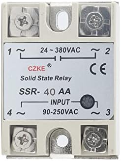 Ezzon ממסר מצב מוצק SSR 10AA 25AA 40AA בקרת AC AC מעטפת לבנה שלב יחיד ללא כיסוי פלסטיק כניסה AC 90-250V