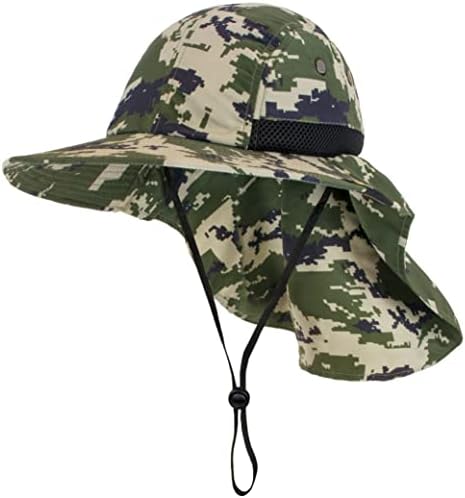 כובע דיג של קוביית שמש עם דש צוואר, הגנת שמש כובע הליכה לגברים כובע ספארי נשים, כובע שמש גינון חוף
