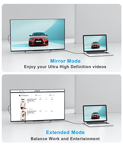 Peuzava 4K DisplayPort לכבל HDMI 10ft, DP פרימיום ל- HDMI קלוע כבל מהירות גבוהה תואם למחשב נייד מחשב מחשב