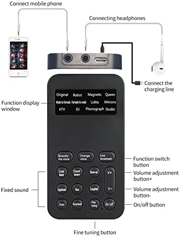 קול אפקטים אוניברסלי קול מחליף משחקי טלפון חיצוני שיחות מאחז מתאם עבור מכשיר מצחיק נייד אודיו