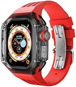 ערכת שינוי מקרים שקופה Trdybsk שקופה עבור Apple Watch 8 גומי אולטרה סדרה IWatch 8 49 ממ צמיד ספורט DIY