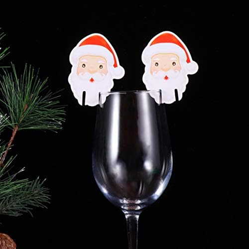 עמוספון ברקון 100 יחידות חג המולד יין זכוכית קסמי סנטה קלאוס קוקטייל סמני יין זכוכית תגיות חג המולד חג סידורי