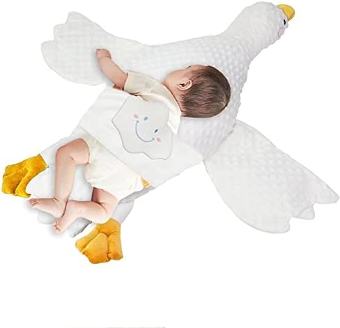 דיליבולי תינוק כרית יילוד לבן אווז קטיפה צעצוע כרית, 38.1& 34; פעוט משתלת כרית, תינוק מרגיע כרית, אווז ממולא