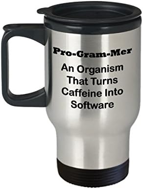 מתכנת מחשב מצחיק ספל נסיעות כוס תה גדול אידיאלי מושלם לגברים מתכנת נשים נ. אורגניזם שהופך קפאין לתוכנה