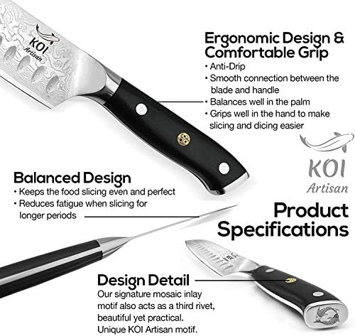 כותרת קוי אומן 12 סכין השף - סכין סנטוקו של סנטוקו 7 אינץ