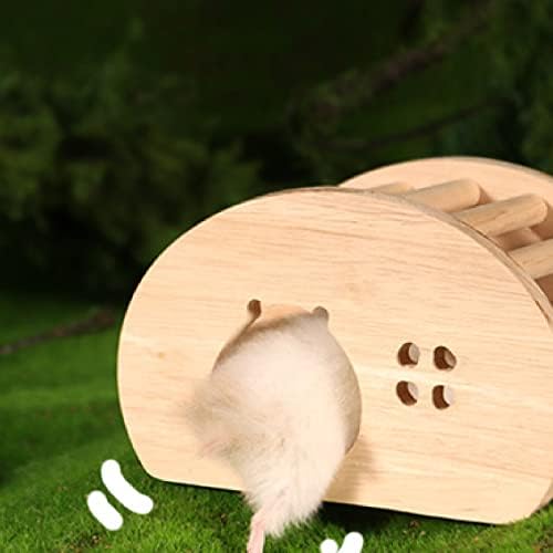 בית עץ אוגר מחבוא חיה קטנה בית גידולים לועסים מטפסים בקתת צעצועים מקושת פלטפורמה קינון לעכברי אוגר