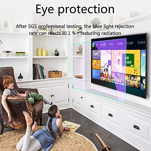 אייזיר מט סרט טלוויזיה נגד בוהק, מגן מסך טלוויזיה נגד אור כחול מקל על מתיחת העיניים של המחשב מתאים למסך, לד, 4