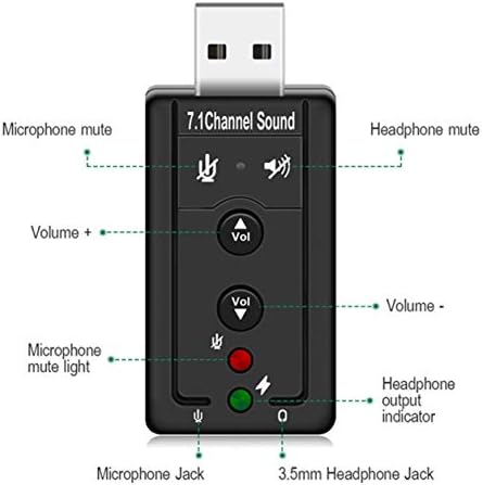 2.0 חיצוני כרטיס קול 7.1 פרק אודיו מיני מתאם עם כפתור שליטה 3.5 ממ אוזניות מיקרופון ממשק מחשב רכיבים