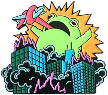 כועס צפרדע אמייל סיכות חידוש קריקטורה סיכת קיצוניות להרוס עיר תכשיטי ג ' ינס תרמיל דש פין יצירתי