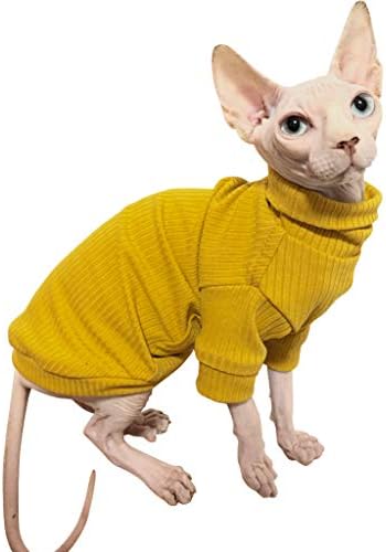 Duomeimi Sphynx חתול חסר שיער חמוד תלבושת מגן נושמת רכה, בגדי צווארון עגולים בגדי חתלתול