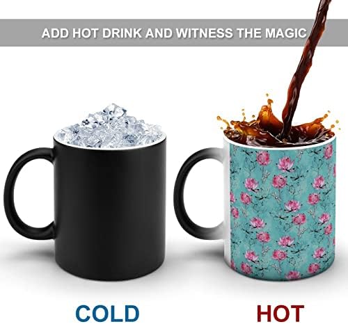 שושנת מים שפירית חום שינוי ספל קסם קפה כוס קרמיקה תה כוס אישית מתנה עבור משרד בית נשים גברים 11 עוז