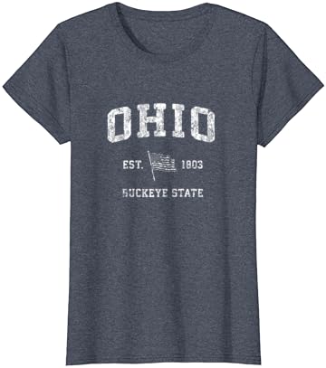 אוהיו חולצה בציר ארהב דגל ספורט עיצוב טי