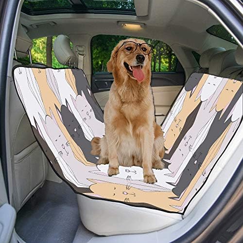 מותאם אישית מצחיק עיצוב סגנון יד נמשך חמוד הדפסת רכב מושב מכסה לכלבים עמיד למים החלקה עמיד