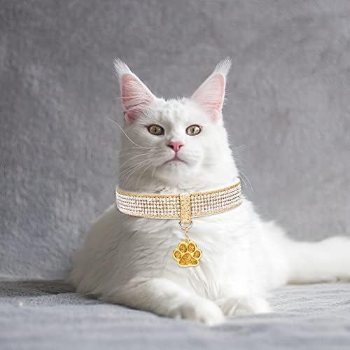 צווארון כלב יהלומים, סט תכשיטים לחתולים חמודים באופנה, שרשרת מתכווננת של גביש חיית מחמד מתכווננת נוצצת