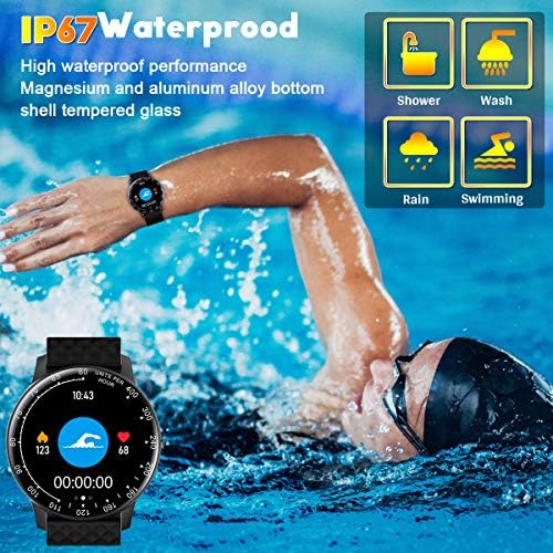שעון חכם Peakfun, שעון גשש כושר עם לחץ דופק דופק מוניטור IP67 אטום מים Bluetooth SmartWatch Fraceled Prog
