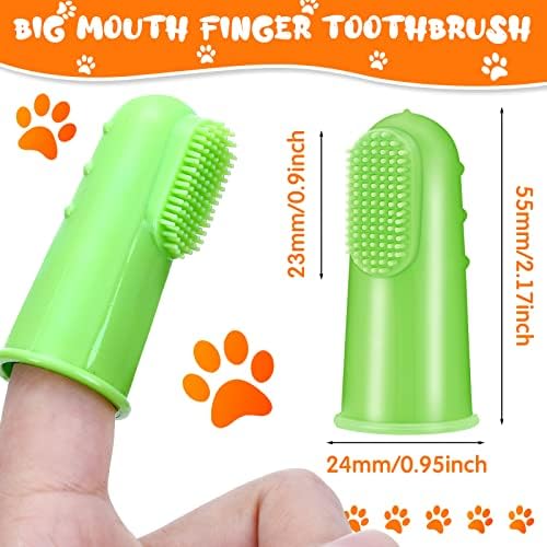 80 חבילות כלב מברשת שיניים רך אצבע מברשות לחיות מחמד אצבע מברשת שיניים קל שיניים ניקוי כלב שן מברשת אוראלי