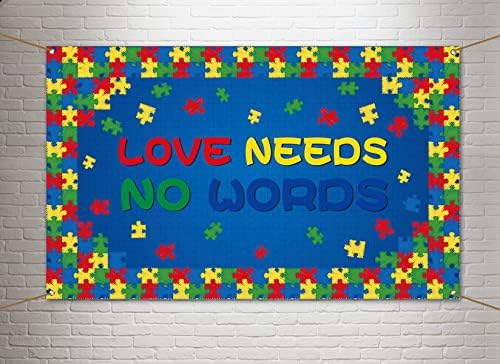 אהבה צריך אין מילות רקע באנר אוטיזם מודעות פאזל חתיכה אפריל צילום רקע קיר תליית קישוט
