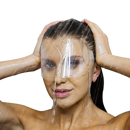 Hamae 50 pcs מגן פנים שקוף חד פעמי, מארגן אמבטיה ， הוממי -ריון איפור קבוע מקלחת מגני מגני מגן