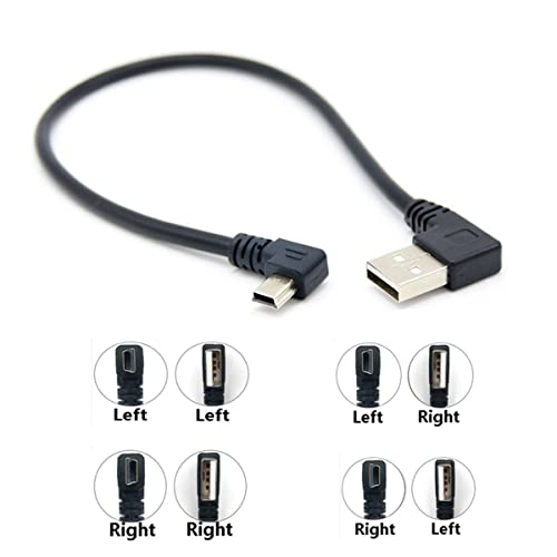 Ysjjzrl מיני כבל USB זווית ימנית כפולה עבור Canon PowerShot/Rebel/EOS/DSLR/Elph, Cam Cam, Satnav,