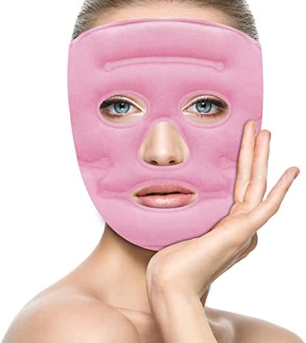 מסכת פנים קרח עם מגנטים של דיקור, מסיכת פנים ג'ל לטיפול דחוס חם קר, קירור לשימוש חוזר וחימום פנים