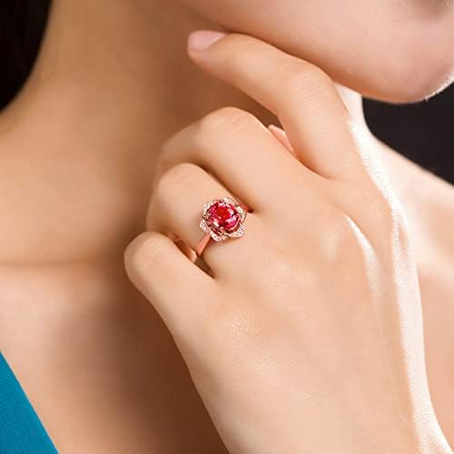 גבירותיי טבעת אופנה עלה טבעת מתנת טבעת יום אדום זירקון הצעת האהבה טבעות טבעות בני