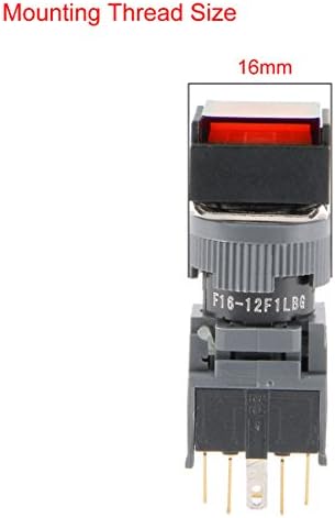 AEXIT AC 220V בקרה חשמלית SPDT 6 מסופים רגעים לחצן כפתור כפתור ריבוע אדום אור ירוק אור
