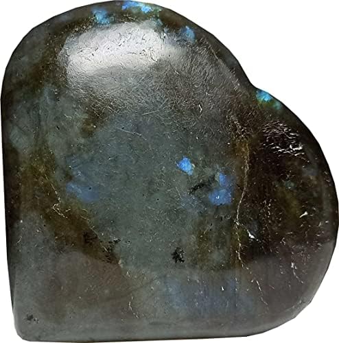 Aldomin® Labradorite Poldy Heart בצורת 66 גרם אבן טבעית גביש גביש רייקי ריפוי חן חן מתנה קריסטל ליוניסקס