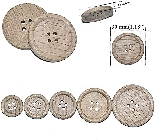 Accduer 10/30 pcs 4 חורים לחצני כפתורי עץ לבגדים כפתורי אביזרי תפירה DIY