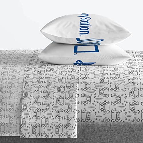 פלייסטיישן גיימר רנטגן 7 סט מיטה בגודל קווין קווין - כולל שמיכה וסדינים - מיקרופייבר עמיד בפני מיקרופייבר