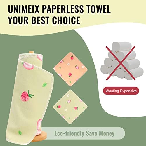 Unimeix 12 חבילה מגבות נייר לשימוש חוזר גליל רחיצה אפס אפס פסולת מפיות לשימוש חוזר מגבות ללא
