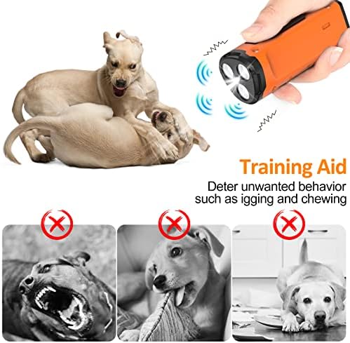 מכשירי בקרת נביחות כלבים, מכשיר נגד נביחות עם 3 יחידות בדיקות קוליות, אמצעי הרתעה לנביחות כלבים בטווח של 50