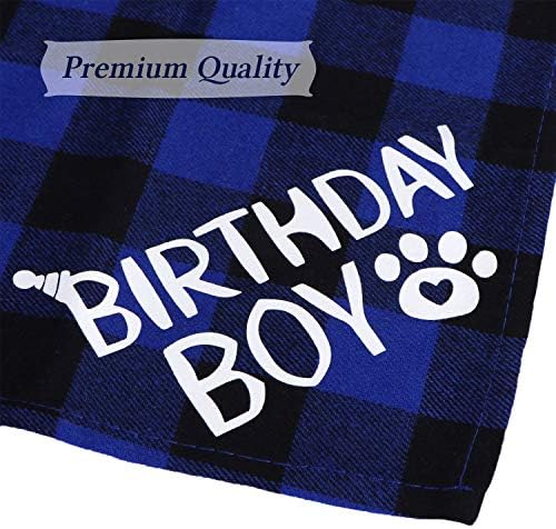 2 חבילה כלב יום הולדת בנדנה, כלב יום הולדת ילד בנדנה משובץ משולש צעיף עבור כלב גור יום הולדת
