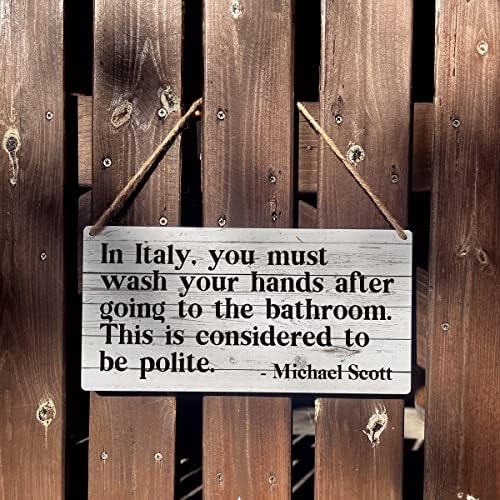שלטי אמבטיה מצחיקים בית חווה מתנה באיטליה אתה חייב לשטוף ידיים לאחר שתלך לשלט התלוי מעץ קיר כפרי קיר ביתי קישוט