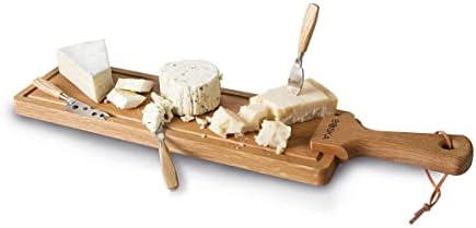 לוח גבינה עץ של בוסקה סט מיני - הטוב ביותר עבור מצגת גבינה, טאפאס, לחם וקינוחים - לוח לוח עם רגל לא החלקה - לוח
