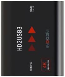 Inogeni 1080p 60fps HDMI ל- USB 3.0 ממיר וידאו ושמע מקצועי, כרטיס לכידת, HD2USB3, Pro Ave's Plug'n